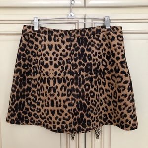 Zara faux suede mini skirt leopard Size Medium